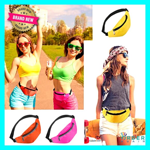 Vintage Fanny Pack Bulk Set Oxford Cloth Adjustable Waist Bag Retro Style - Picture 4 of 6